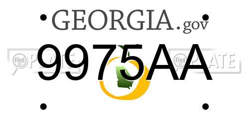 9975AA Georgia License Plate