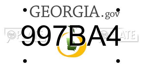 997BA4 Georgia License Plate