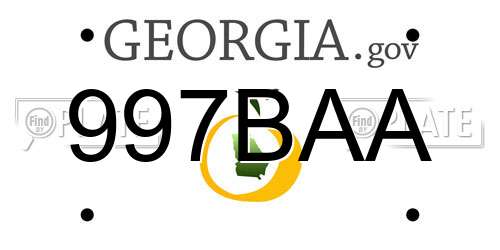 997BAA Georgia License Plate