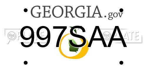 997SAA Georgia License Plate