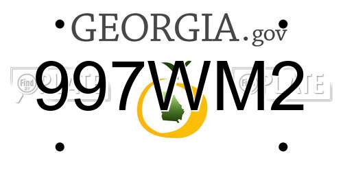 997WM2 Georgia License Plate