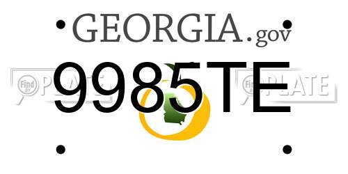 9985TE Georgia License Plate