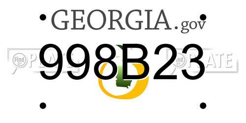 998B23 Georgia License Plate