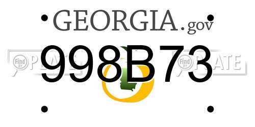 998B73 Georgia License Plate