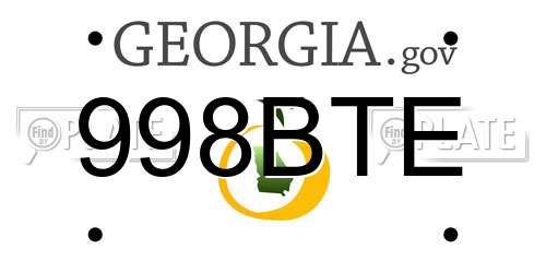 998BTE Georgia License Plate