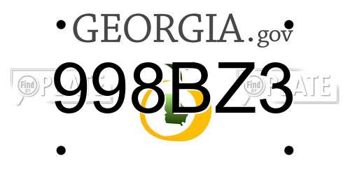 998BZ3 Georgia License Plate