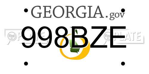 998BZE Georgia License Plate