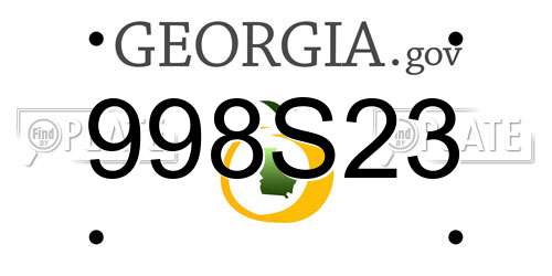 998S23 Georgia License Plate