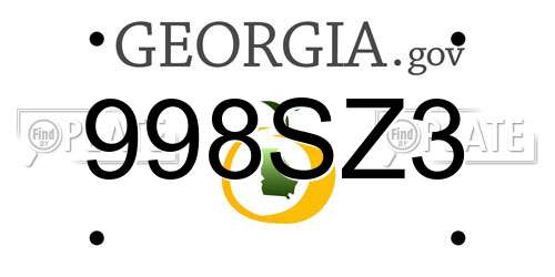 998SZ3 Georgia License Plate