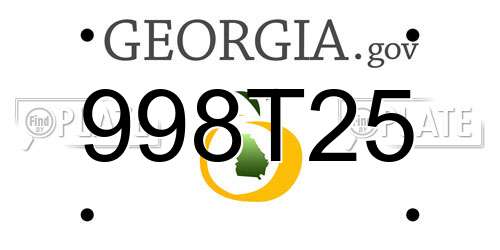 998T25 Georgia License Plate