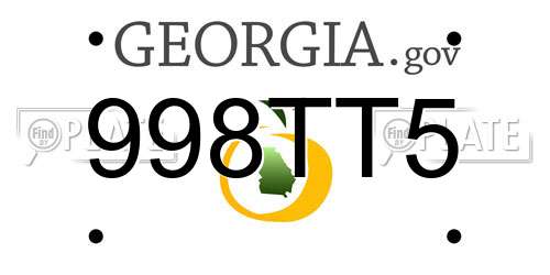998TT5 Georgia License Plate