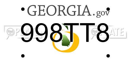 998TT8 Georgia License Plate
