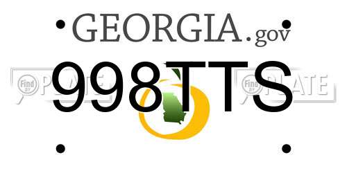 998TTS Georgia License Plate