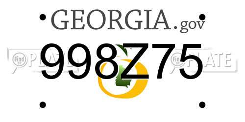 998Z75 Georgia License Plate