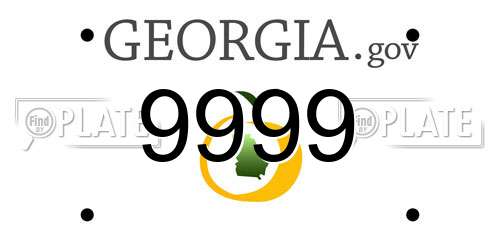 9999 Georgia License Plate