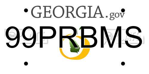 99PRBMS Georgia License Plate