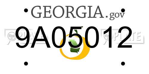 9A05012 Georgia License Plate