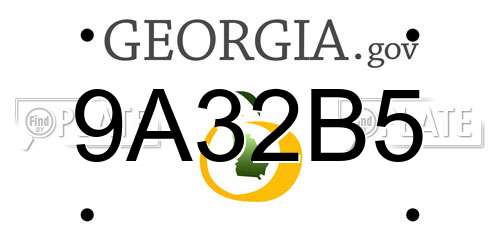 9A32B5 Georgia License Plate