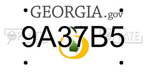 9A37B5 Georgia License Plate
