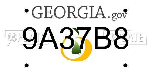 9A37B8 Georgia License Plate