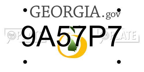 9A57P7 Georgia License Plate