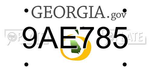 9AE785 Georgia License Plate