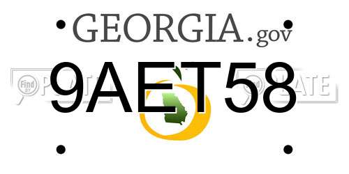 9AET58 Georgia License Plate