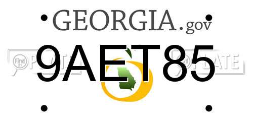 9AET85 Georgia License Plate