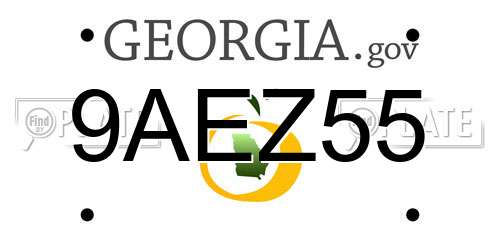 9AEZ55 Georgia License Plate