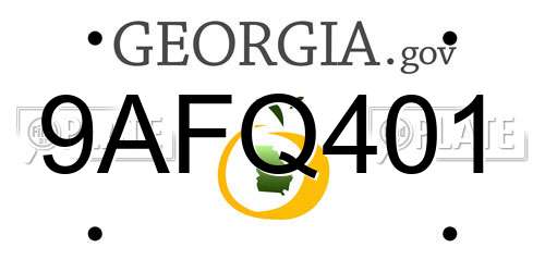 9AFQ401 Georgia License Plate