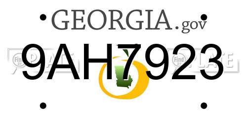 9AH7923 Georgia License Plate