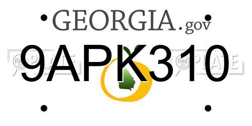 9APK310 Georgia License Plate