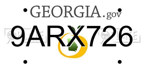 9ARX726 Georgia License Plate