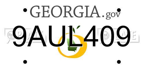 9AUL409 Georgia License Plate