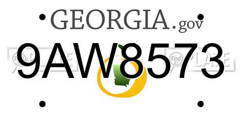 9AW8573 Georgia License Plate