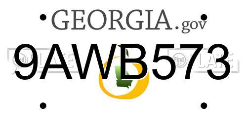 9AWB573 Georgia License Plate