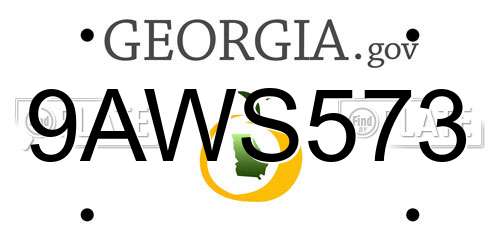 9AWS573 Georgia License Plate