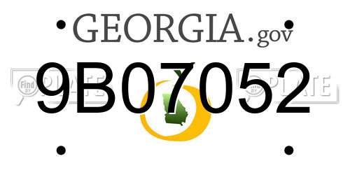 9B07052 Georgia License Plate
