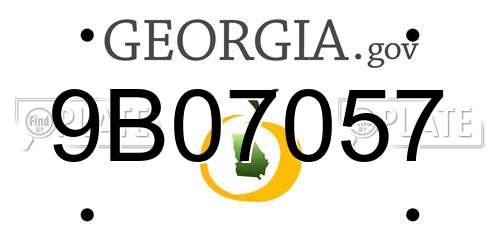 9B07057 Georgia License Plate