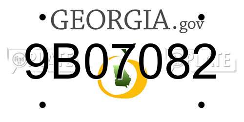 9B07082 Georgia License Plate