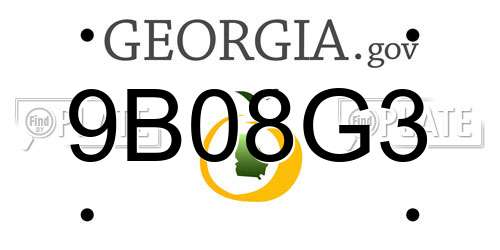 9B08G3 Georgia License Plate