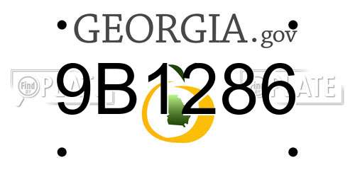 9B1286 Georgia License Plate