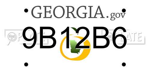 9B12B6 Georgia License Plate