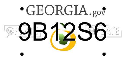 9B12S6 Georgia License Plate