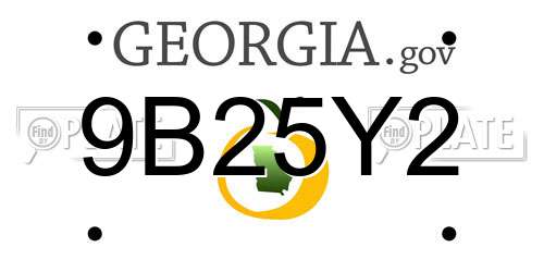 9B25Y2 Georgia License Plate