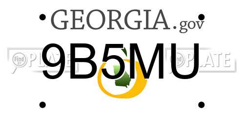 9B5MU Georgia License Plate