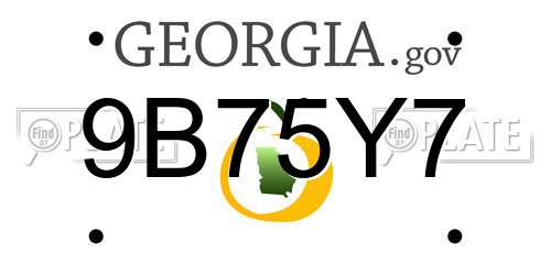 9B75Y7 Georgia License Plate