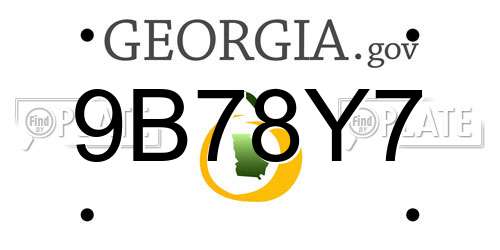 9B78Y7 Georgia License Plate