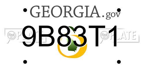 9B83T1 Georgia License Plate