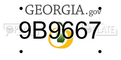 9B9667 Georgia License Plate